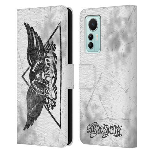 Aerosmith Black And White Triangle Winged Logo Leather Book Wallet Case Cover For Xiaomi 12 Lite