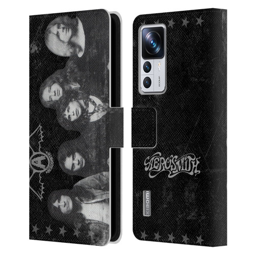 Aerosmith Black And White Vintage Photo Leather Book Wallet Case Cover For Xiaomi 12T Pro