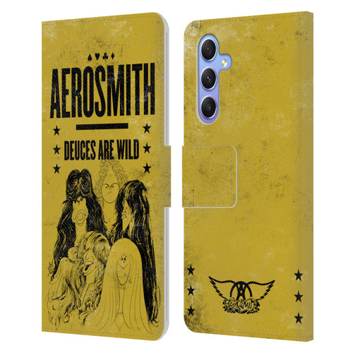 Aerosmith Classics Deuces Are Wild Leather Book Wallet Case Cover For Samsung Galaxy A34 5G