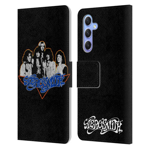 Aerosmith Classics Group Photo Vintage Leather Book Wallet Case Cover For Samsung Galaxy A34 5G