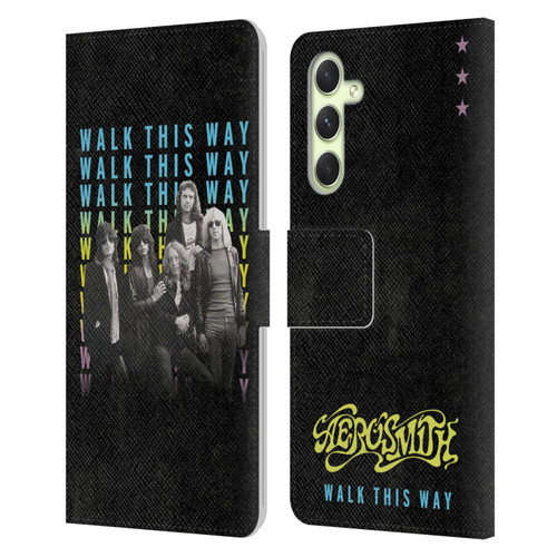 Aerosmith Classics Walk This Way Leather Book Wallet Case Cover For Samsung Galaxy A54 5G