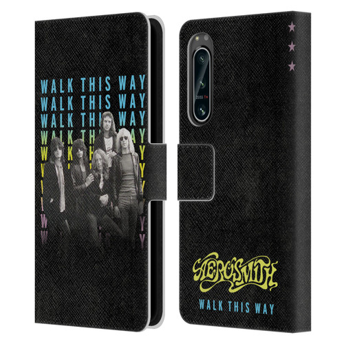 Aerosmith Classics Walk This Way Leather Book Wallet Case Cover For Sony Xperia 5 IV