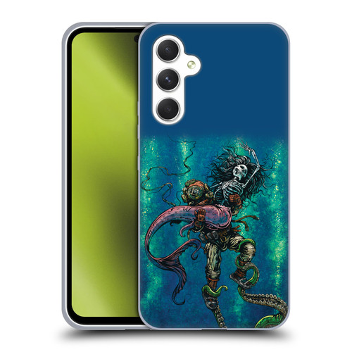 David Lozeau Colourful Grunge Diver And Mermaid Soft Gel Case for Samsung Galaxy A54 5G