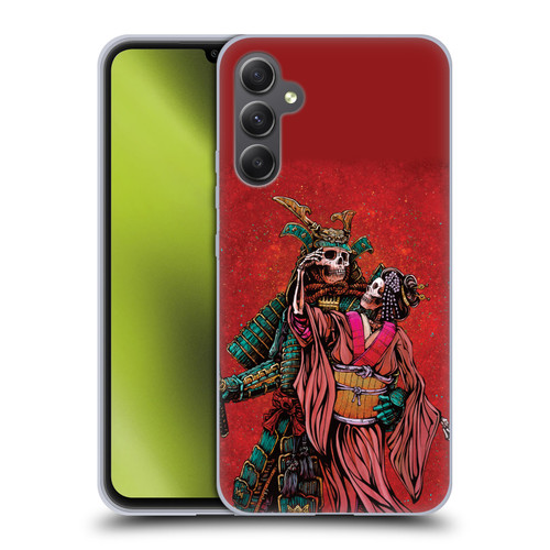 David Lozeau Colourful Art Samurai And Geisha Soft Gel Case for Samsung Galaxy A34 5G