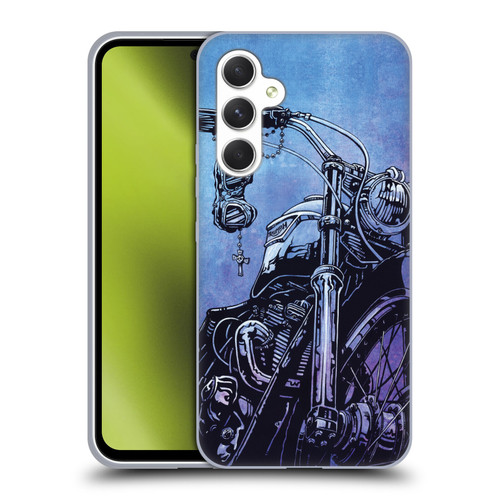 David Lozeau Skeleton Grunge Motorcycle Soft Gel Case for Samsung Galaxy A54 5G