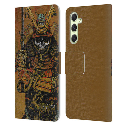 David Lozeau Colourful Grunge Samurai Leather Book Wallet Case Cover For Samsung Galaxy A54 5G