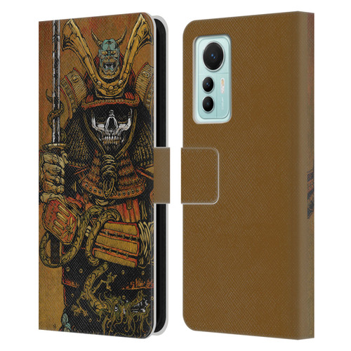 David Lozeau Colourful Grunge Samurai Leather Book Wallet Case Cover For Xiaomi 12 Lite