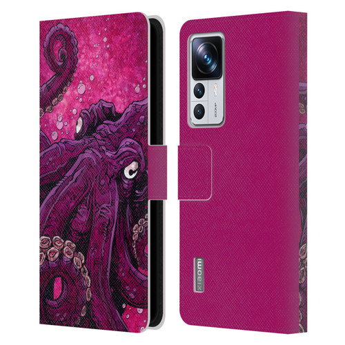 David Lozeau Colourful Grunge Octopus Squid Leather Book Wallet Case Cover For Xiaomi 12T Pro