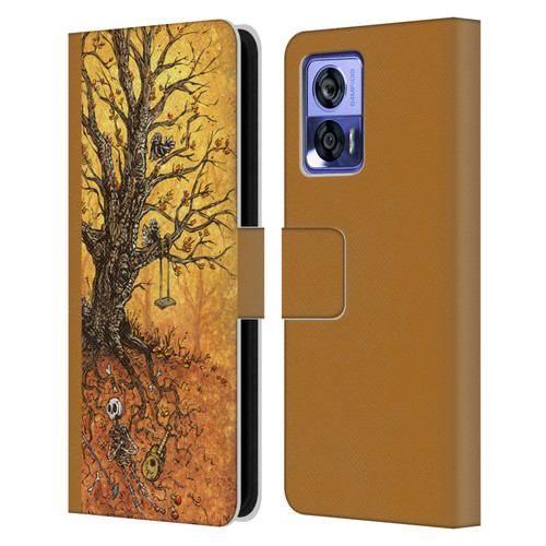 David Lozeau Colourful Art Tree Of Life Leather Book Wallet Case Cover For Motorola Edge 30 Neo 5G