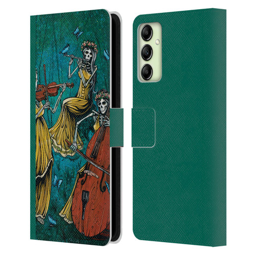 David Lozeau Colourful Art Three Female Leather Book Wallet Case Cover For Samsung Galaxy A14 5G