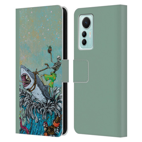 David Lozeau Colourful Art Surfing Leather Book Wallet Case Cover For Xiaomi 12 Lite