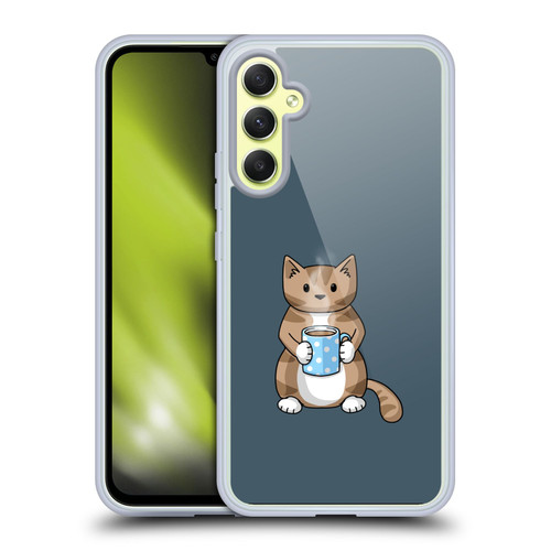 Beth Wilson Doodlecats Coffee Drinking Soft Gel Case for Samsung Galaxy A34 5G