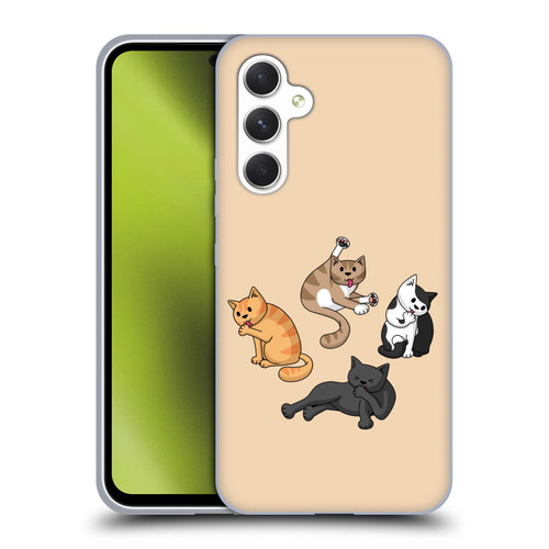 Beth Wilson Doodle Cats 2 Washing Time Soft Gel Case for Samsung Galaxy A54 5G