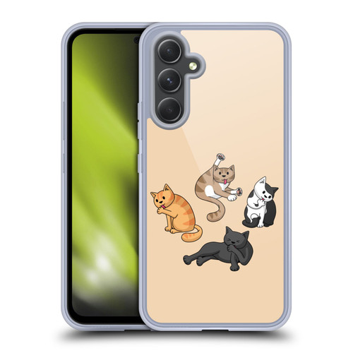 Beth Wilson Doodle Cats 2 Washing Time Soft Gel Case for Samsung Galaxy A54 5G