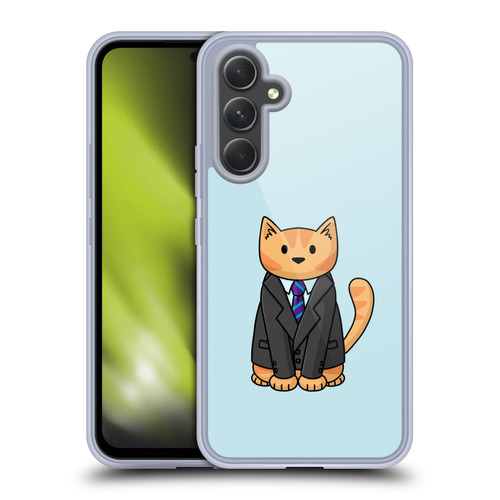 Beth Wilson Doodle Cats 2 Business Suit Soft Gel Case for Samsung Galaxy A54 5G