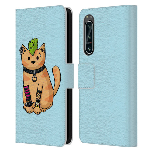Beth Wilson Doodlecats Punk 2 Leather Book Wallet Case Cover For Sony Xperia 5 IV
