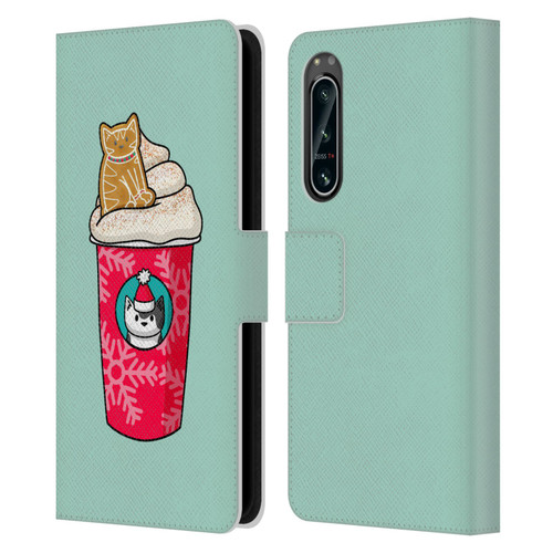 Beth Wilson Doodlecats Gingerbread Latte Leather Book Wallet Case Cover For Sony Xperia 5 IV