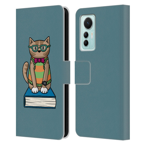 Beth Wilson Doodlecats Nerd Leather Book Wallet Case Cover For Xiaomi 12 Lite