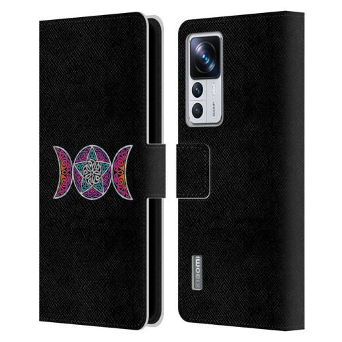 Beth Wilson Celtic Knot Stars Pagan Triple Moon Leather Book Wallet Case Cover For Xiaomi 12T Pro