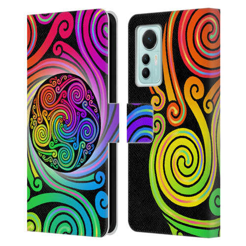 Beth Wilson Rainbow Celtic Knots Spirals Leather Book Wallet Case Cover For Xiaomi 12 Lite