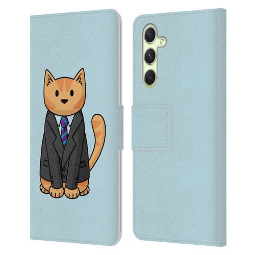 Beth Wilson Doodle Cats 2 Business Suit Leather Book Wallet Case Cover For Samsung Galaxy A54 5G