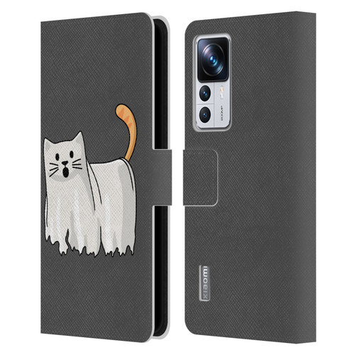Beth Wilson Doodle Cats 2 Halloween Ghost Leather Book Wallet Case Cover For Xiaomi 12T Pro