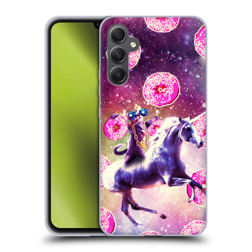 Random Galaxy Mixed Designs Thug Cat Riding Unicorn Soft Gel Case for Samsung Galaxy A34 5G