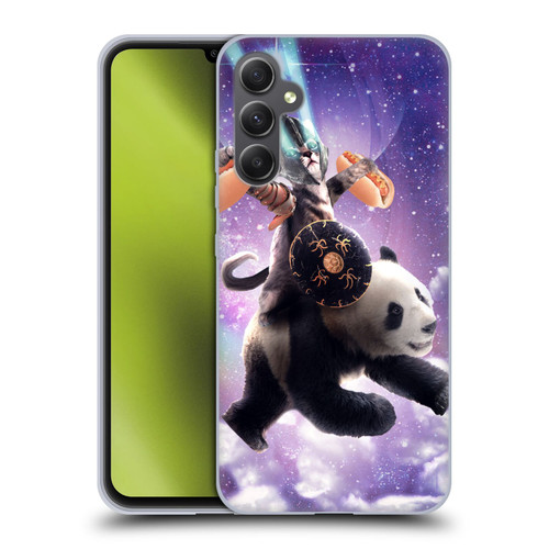 Random Galaxy Mixed Designs Warrior Cat Riding Panda Soft Gel Case for Samsung Galaxy A34 5G