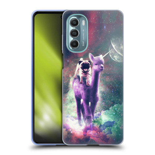 Random Galaxy Space Unicorn Ride Pug Riding Llama Soft Gel Case for Motorola Moto G Stylus 5G (2022)