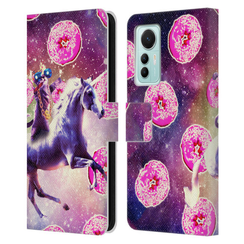 Random Galaxy Mixed Designs Thug Cat Riding Unicorn Leather Book Wallet Case Cover For Xiaomi 12 Lite