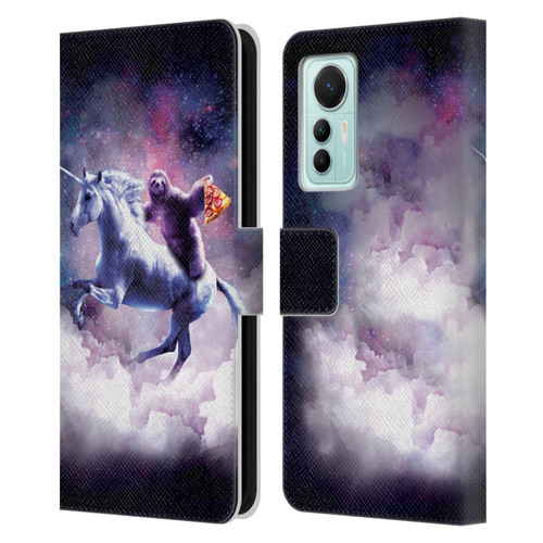 Random Galaxy Space Unicorn Ride Pizza Sloth Leather Book Wallet Case Cover For Xiaomi 12 Lite