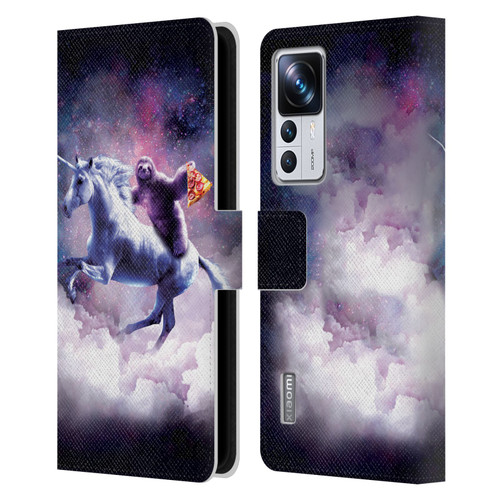 Random Galaxy Space Unicorn Ride Pizza Sloth Leather Book Wallet Case Cover For Xiaomi 12T Pro