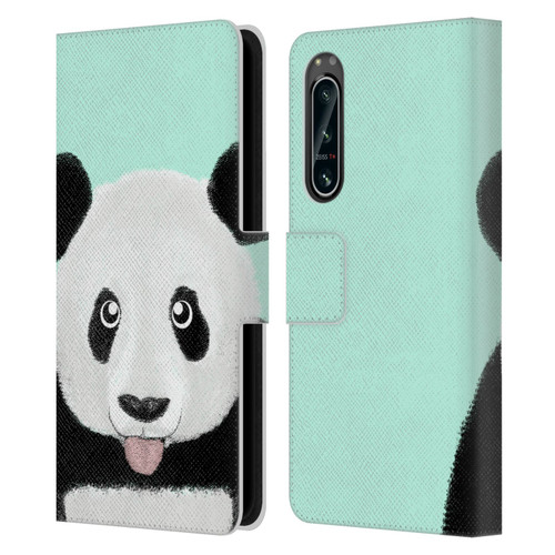 Barruf Animals The Cute Panda Leather Book Wallet Case Cover For Sony Xperia 5 IV