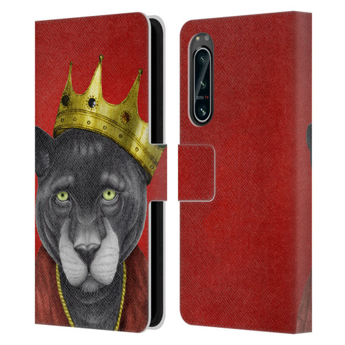 Barruf Animals The King Panther Leather Book Wallet Case Cover For Sony Xperia 5 IV