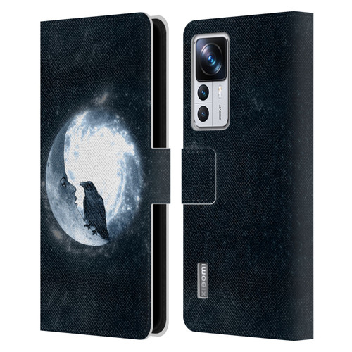 Barruf Animals Crow and Its Moon Leather Book Wallet Case Cover For Xiaomi 12T Pro