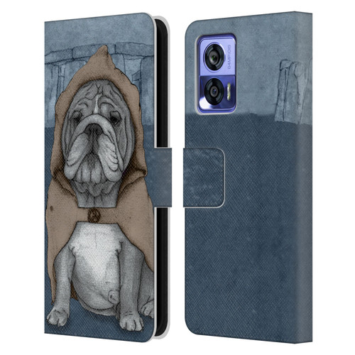 Barruf Dogs English Bulldog Leather Book Wallet Case Cover For Motorola Edge 30 Neo 5G