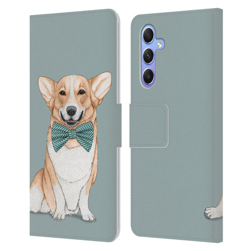 Barruf Dogs Corgi Leather Book Wallet Case Cover For Samsung Galaxy A34 5G