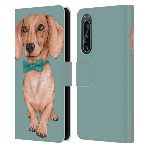 Barruf Dogs Dachshund, The Wiener Leather Book Wallet Case Cover For Sony Xperia 5 IV