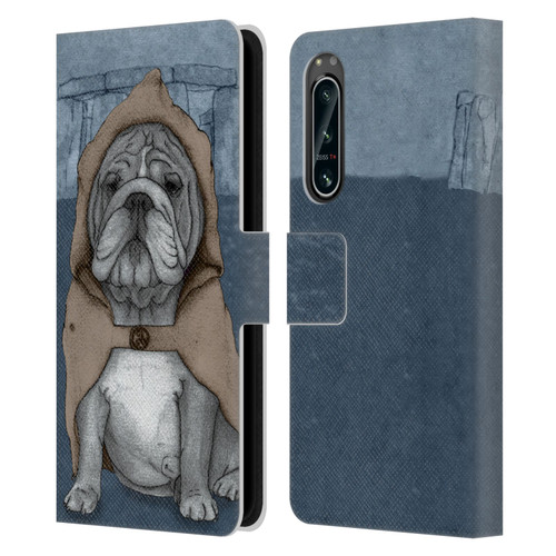 Barruf Dogs English Bulldog Leather Book Wallet Case Cover For Sony Xperia 5 IV