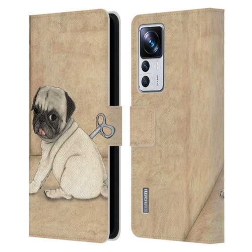 Barruf Dogs Pug Toy Leather Book Wallet Case Cover For Xiaomi 12T Pro