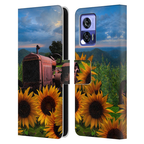 Celebrate Life Gallery Florals Tractor Heaven Leather Book Wallet Case Cover For Motorola Edge 30 Neo 5G