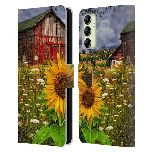 Celebrate Life Gallery Florals Barn Meadow Flowers Leather Book Wallet Case Cover For Samsung Galaxy A14 5G
