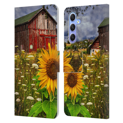 Celebrate Life Gallery Florals Barn Meadow Flowers Leather Book Wallet Case Cover For Samsung Galaxy A34 5G