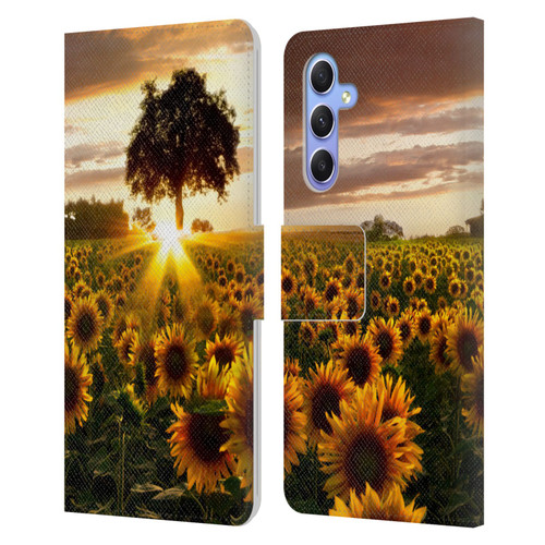 Celebrate Life Gallery Florals Fields Of Gold Leather Book Wallet Case Cover For Samsung Galaxy A34 5G
