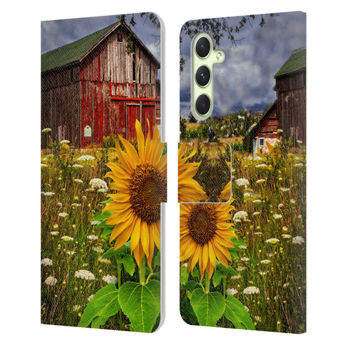 Celebrate Life Gallery Florals Barn Meadow Flowers Leather Book Wallet Case Cover For Samsung Galaxy A54 5G
