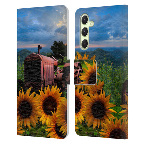 Celebrate Life Gallery Florals Tractor Heaven Leather Book Wallet Case Cover For Samsung Galaxy A54 5G