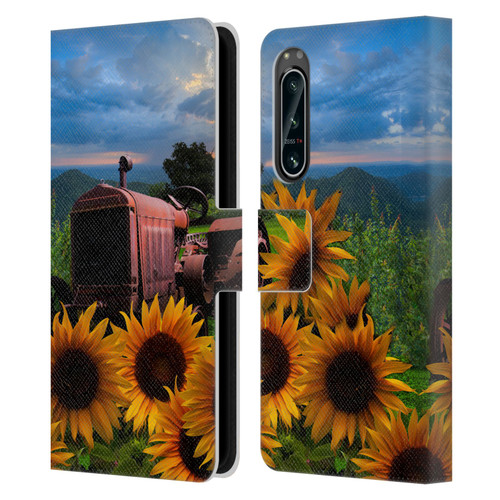 Celebrate Life Gallery Florals Tractor Heaven Leather Book Wallet Case Cover For Sony Xperia 5 IV