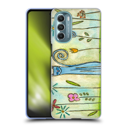 Wyanne Cat Blue Cat In The Flower Garden Soft Gel Case for Motorola Moto G Stylus 5G (2022)