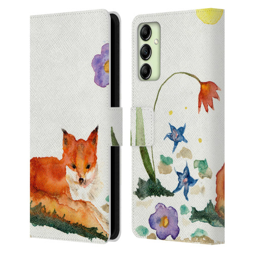 Wyanne Animals Little Fox In The Garden Leather Book Wallet Case Cover For Samsung Galaxy A14 5G