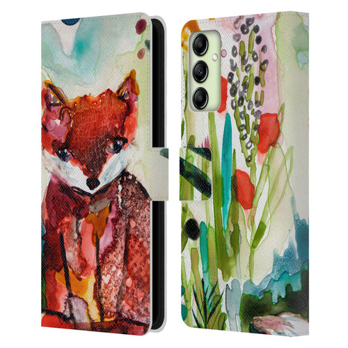 Wyanne Animals Baby Fox In The Garden Leather Book Wallet Case Cover For Samsung Galaxy A14 5G